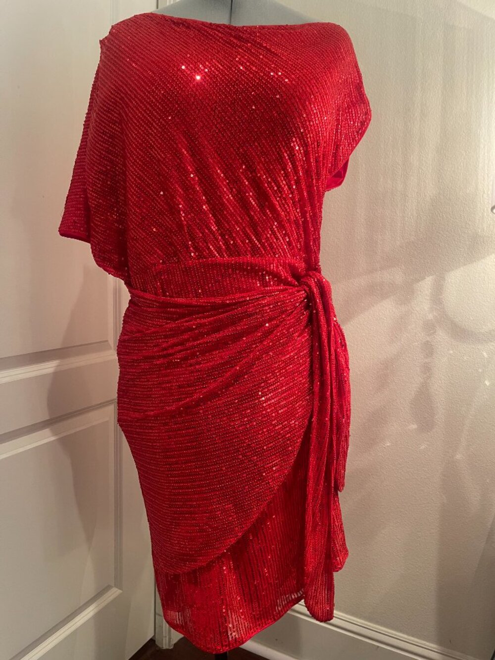 Sequin Formal Cocktail Party Wrap Dress Women's XL